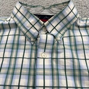 Wrangler George Strait Long Sleeve Plaid Button Up Shirt Men's XL Green Blue